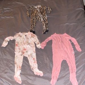 Posh Peanut 3-6 month 2 way zip pajamas/footies bundle